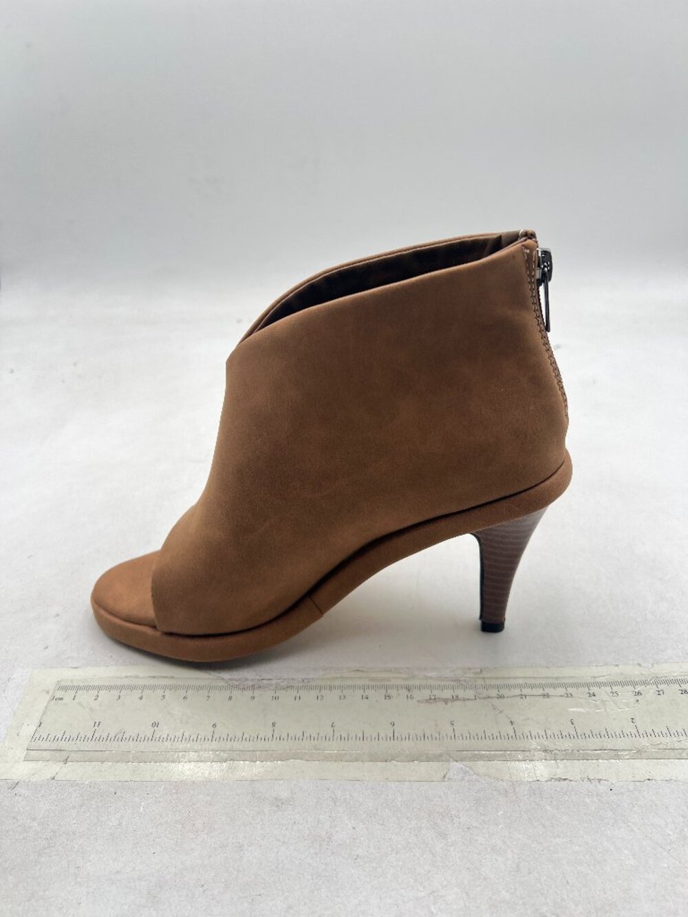 Tan Women's Peep Toe High Heels Back Zipper Sandal Ankle Boots Daily Shoes